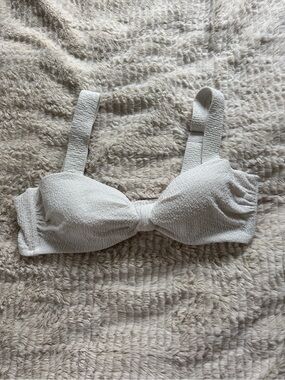 Textured White swim top
